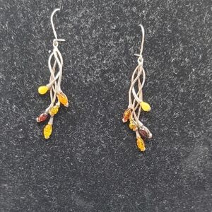 Elegant Amber Drop Earrings
